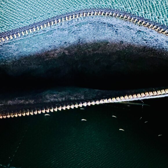 LOUIS VUITTON GREEN EPI LEATHER POCHETTE SELLIER DRAGONNE CLUTCH WRISTLET - Picture 11 of 16